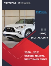 TOYOTA KLUGER 2020-2021 OWNERS MANUAL RHD